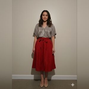 Carolina Belle Shimmering Taupe V-Neck Blouse